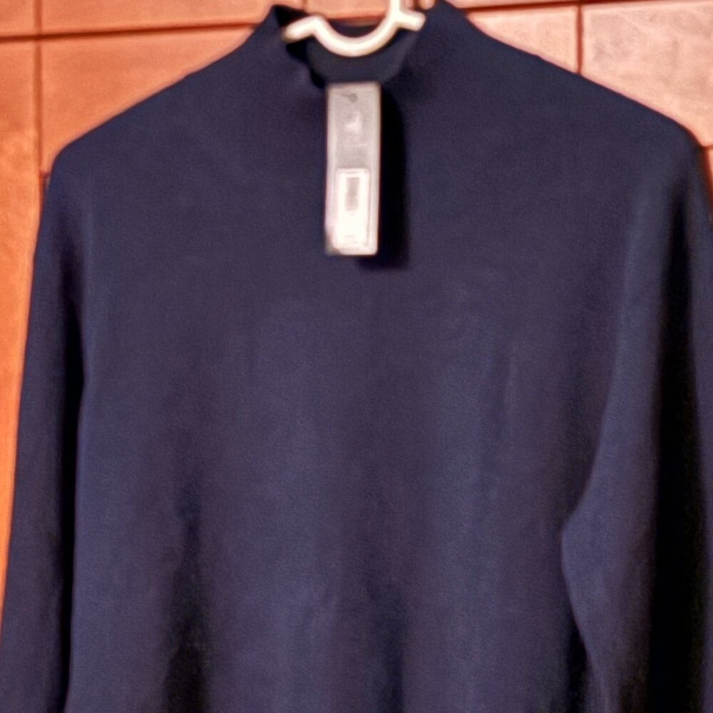Banana Republic Sz M Cashmere Mock-neck woman Navy Sweater , pullover $170